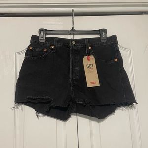 Levi’s 501 black jean shorts. Tags still on.